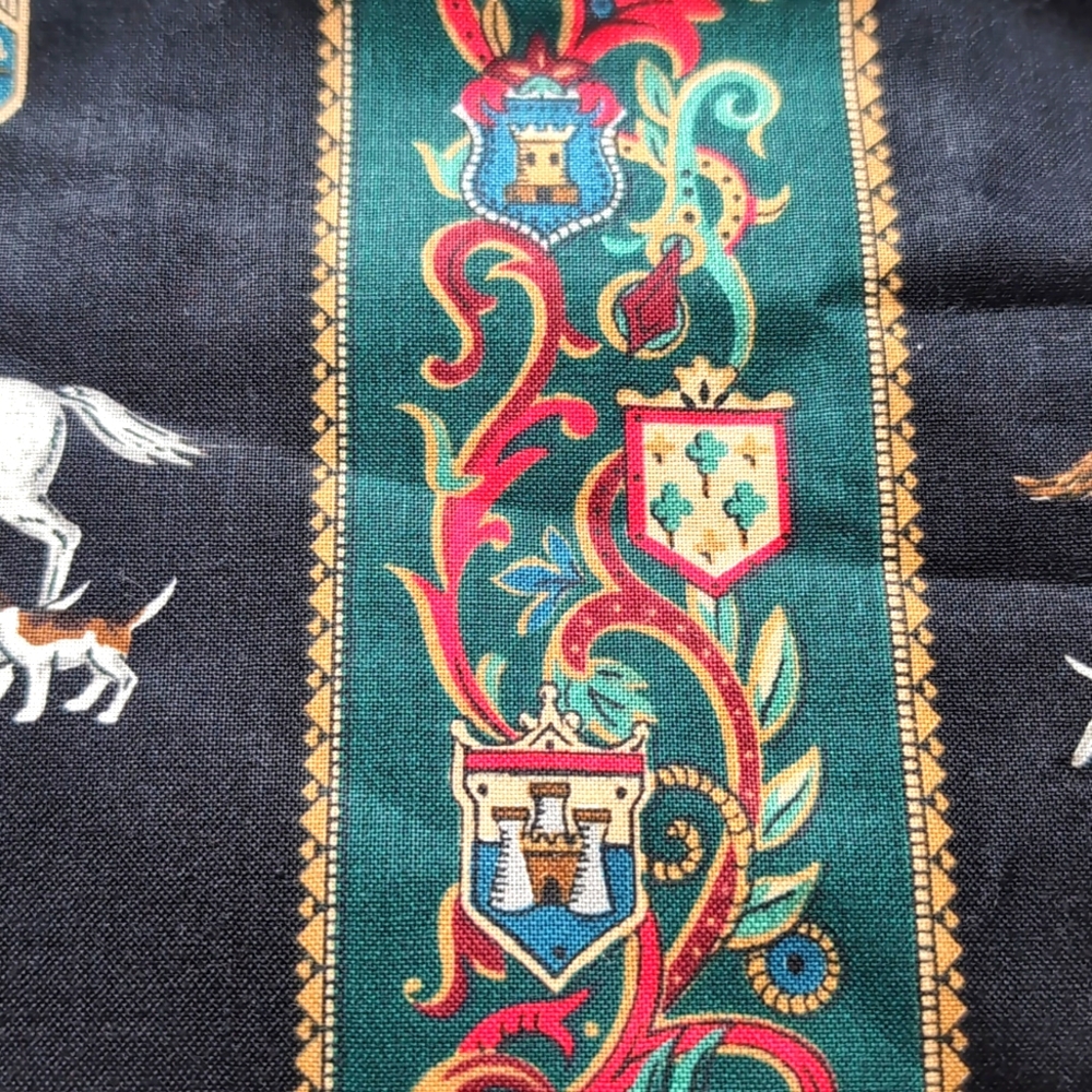 Vtg Cranston VIP Print Works Co Fabric Horse hunter Hounds Equestrian 44x152 - Picture 3 of 4